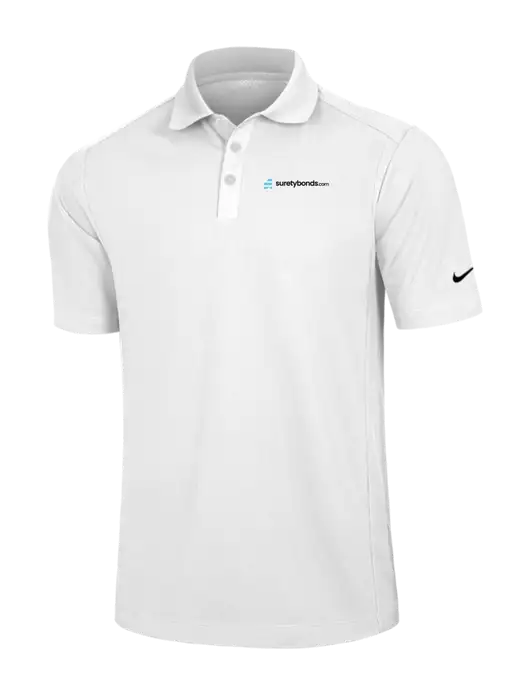 Nike White Dri-FIT Classic Polo w/SuretyBonds.com Logo