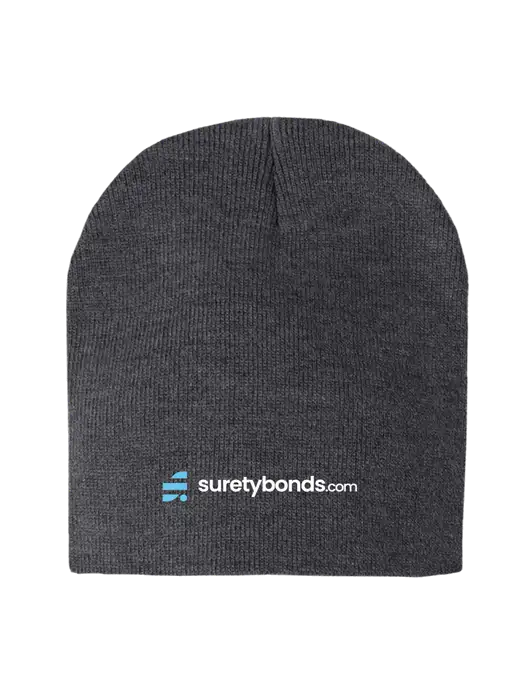 Charcoal Heather Element Knit Beanie w/SuretyBonds.com Logo