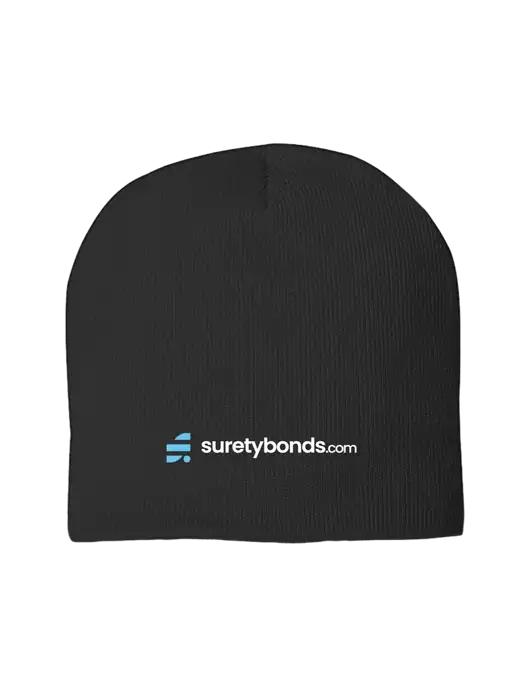 Solid Black Element Knit Beanie w/SuretyBonds.com Logo