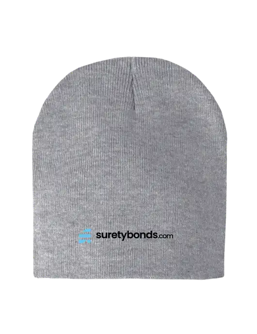Light Grey Heather Element Knit Beanie w/SuretyBonds.com Logo