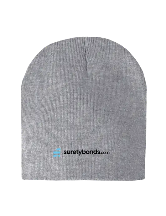 Light Grey Heather Element Knit Beanie w/SuretyBonds.com Logo