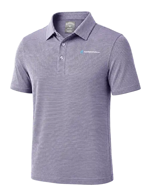 Callaway Navy Fine Line Stripe Polo w/SuretyBonds.com Logo