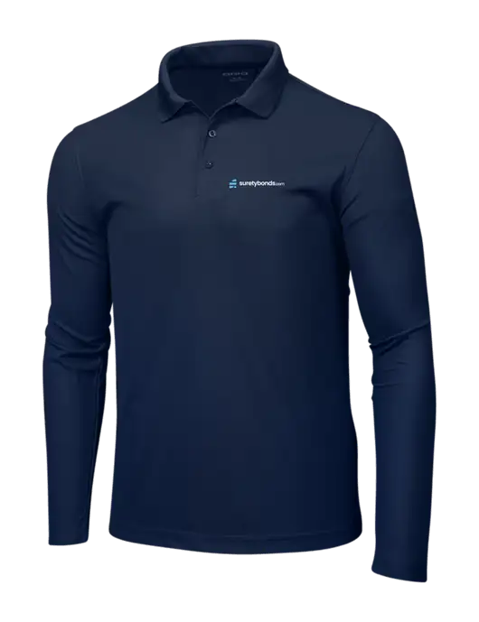 OGIO Navy Caliber 2.0 Long Sleeve Polo w/SuretyBonds.com Logo