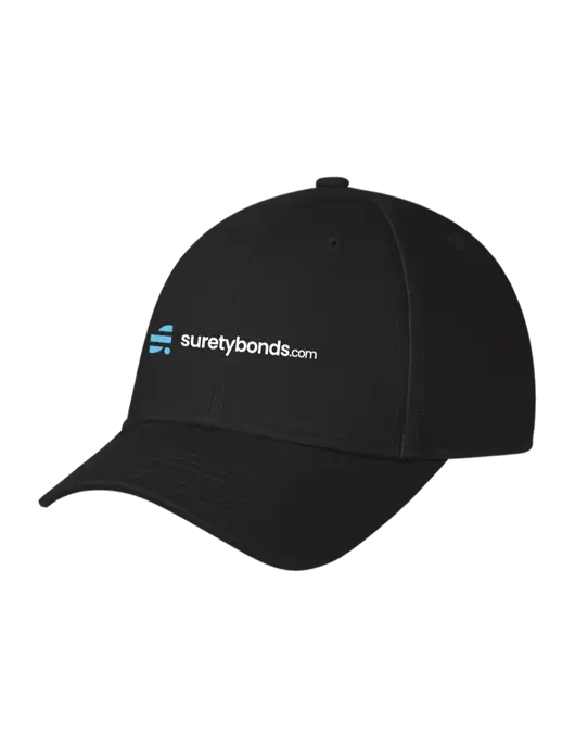 Black Structured Cap Hook & Loop w/SuretyBonds.com Logo