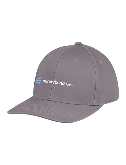 Premium Modern Structured Twill Charcoal Snapback Cap w/SuretyBonds.com Logo