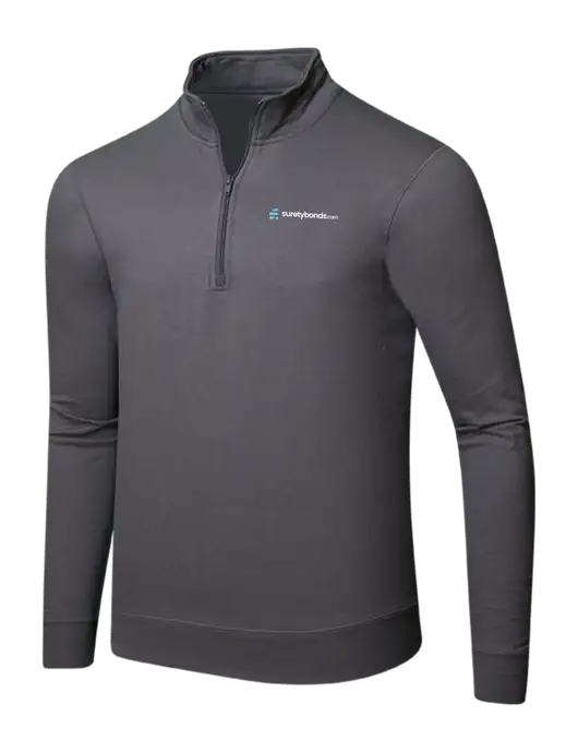 Charcoal 8.5 oz Ring Spun 1/4 Zip Pullover Sweatshirt w/SuretyBonds.com Logo