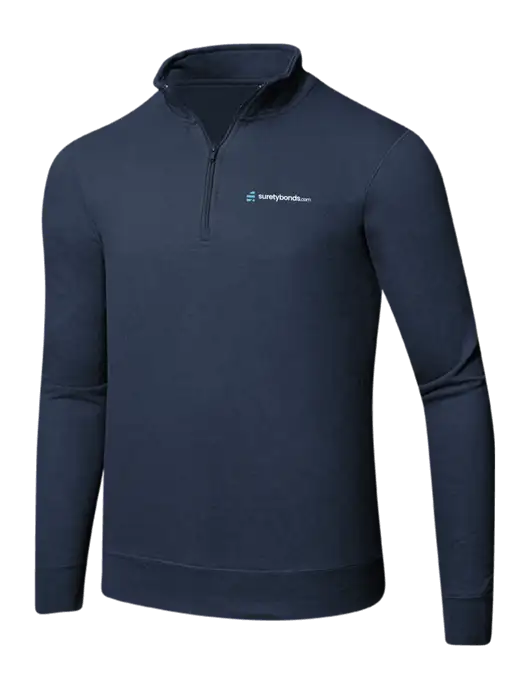 Team Navy 8.5 oz Ring Spun 1/4 Zip Pullover Sweatshirt w/SuretyBonds.com Logo