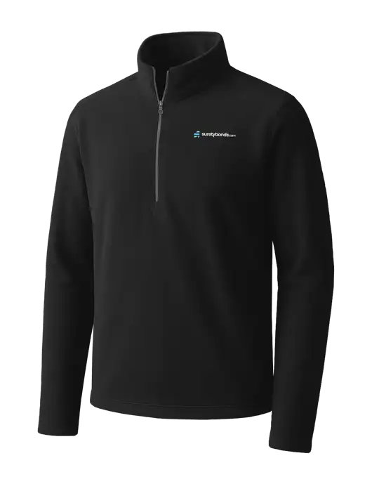 Black Microfleece 1/2 Zip Pullover w/SuretyBonds.com Logo