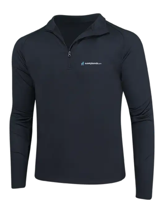 Black Sport Wick Stretch 1/4 Zip Pullover w/SuretyBonds.com Logo