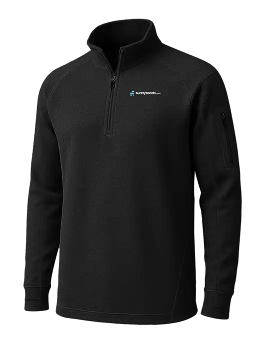 Black Tech Fleece 1/4 Zip Pullover w/SuretyBonds.com Logo