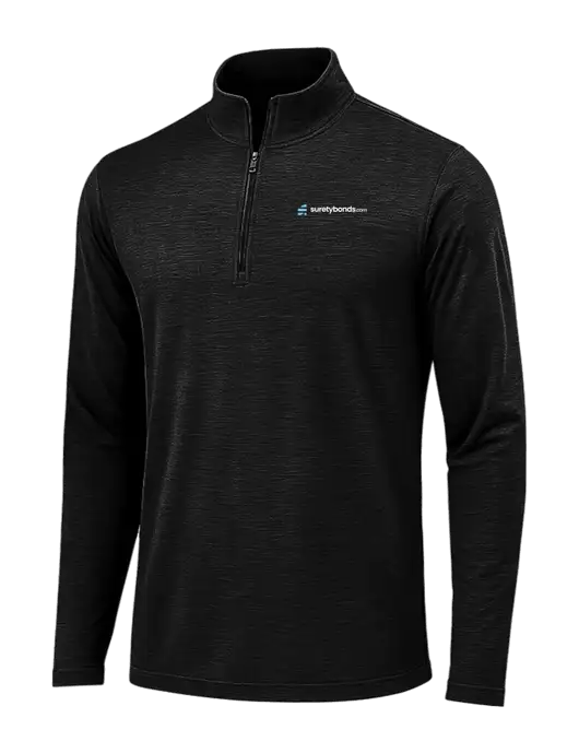 Black Triad Solid Posicharge Tri-Blend Wicking 1/4 Zip Pullover w/SuretyBonds.com Logo