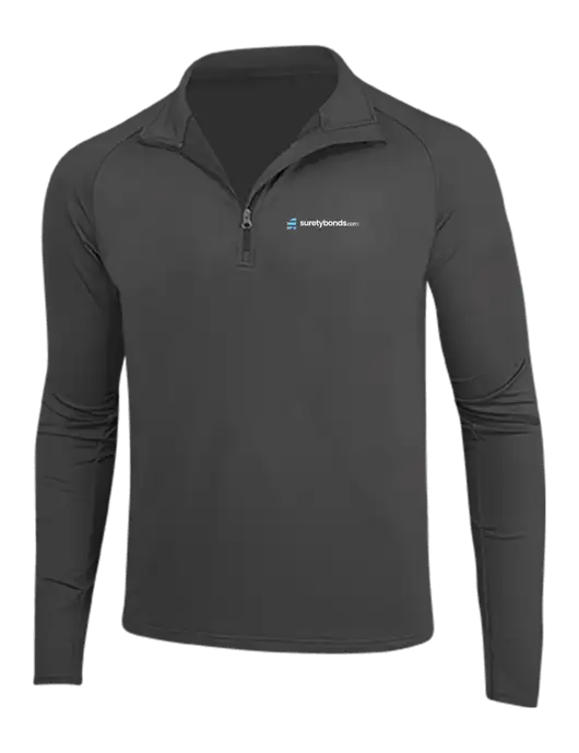 Charcoal Grey Sport Wick Stretch 1/4 Zip Pullover w/SuretyBonds.com Logo