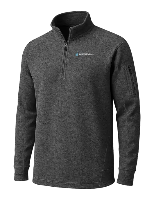 Graphite Heather Tech Fleece 1/4 Zip Pullover w/SuretyBonds.com Logo