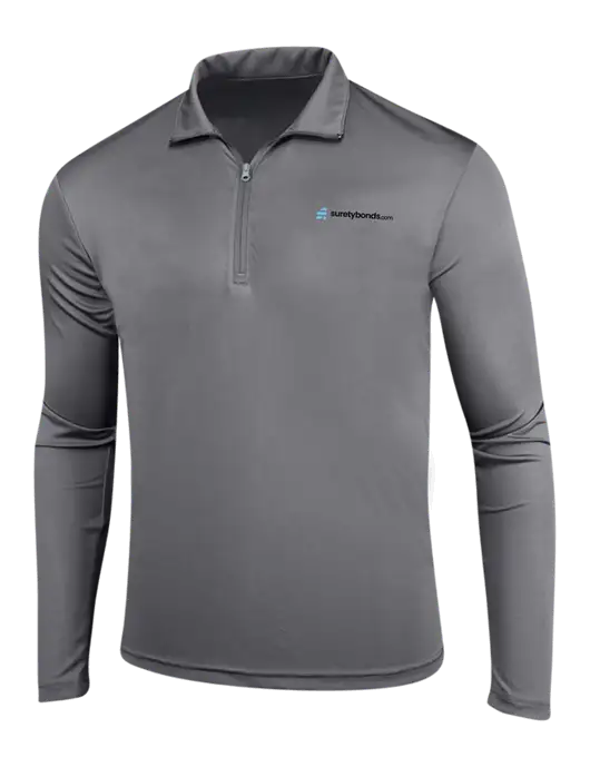 Medium Grey PosiCharge Competitor 1/4 Zip Pullover w/SuretyBonds.com Logo