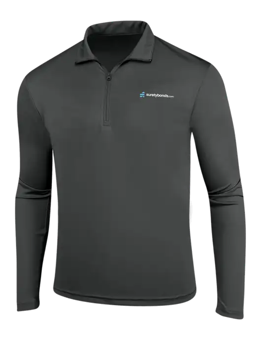 Dark Grey PosiCharge Competitor 1/4 Zip Pullover w/SuretyBonds.com Logo