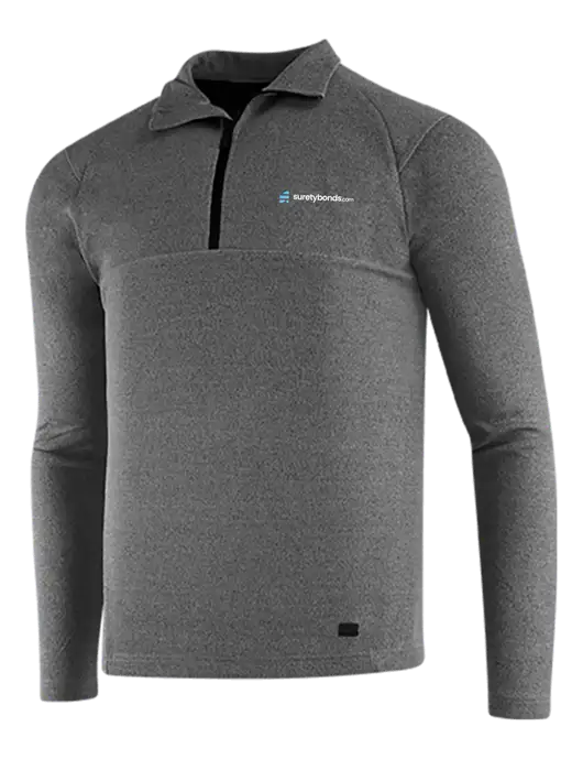 OGIO Dark Grey Heather Transition 1/4 Zip Pullover w/SuretyBonds.com Logo