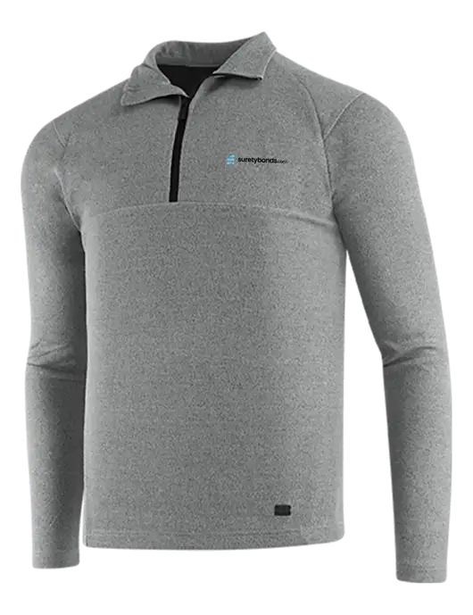 OGIO Petrol Grey Heather Transition 1/4 Zip Pullover w/SuretyBonds.com Logo