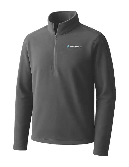 Medium Grey Microfleece 1/2 Zip Pullover w/SuretyBonds.com Logo