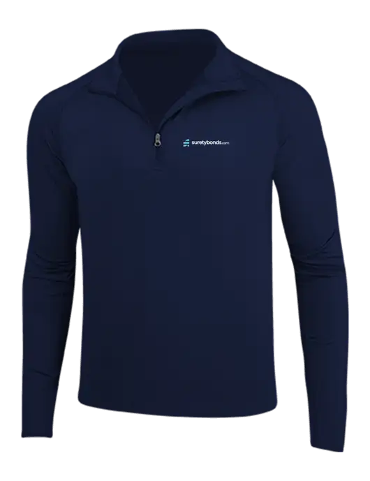 Navy Sport Wick Stretch 1/4 Zip Pullover w/SuretyBonds.com Logo
