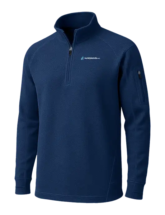 True Navy Tech Fleece 1/4 Zip Pullover w/SuretyBonds.com Logo
