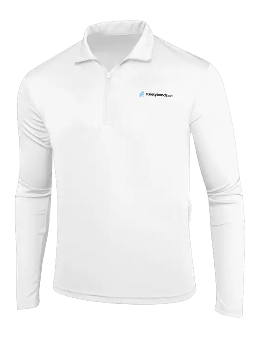 White PosiCharge Competitor 1/4 Zip Pullover w/SuretyBonds.com Logo