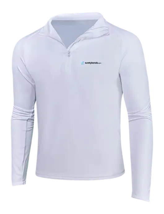 White Sport Wick Stretch 1/4 Zip Pullover w/SuretyBonds.com Logo