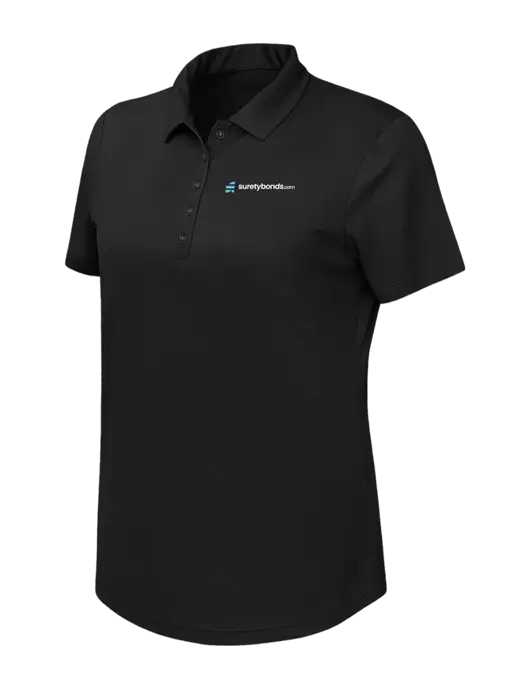 Callaway Womens Birdseye Black Polo w/SuretyBonds.com Logo