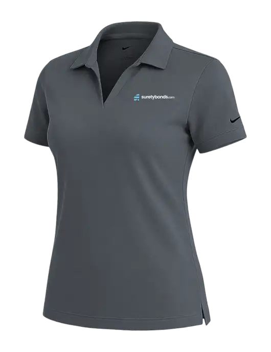 NIKE Dark Grey Womens Dri-Fit Micro Pique Polo w/SuretyBonds.com Logo