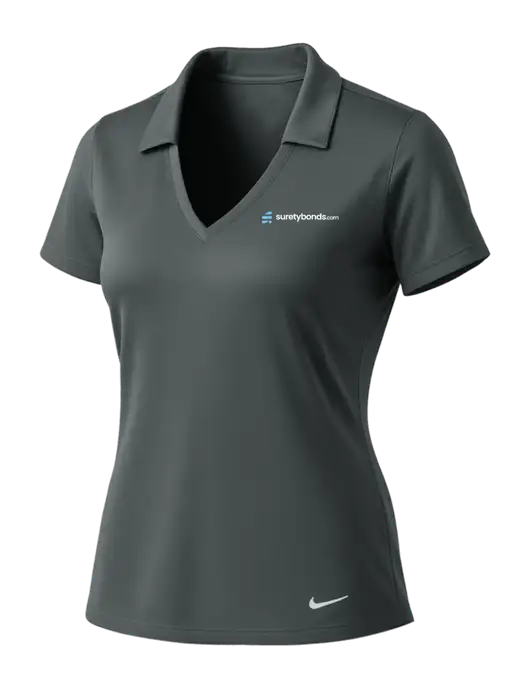 NIKE Dark Grey Womens Dri-Fit Vertical Mesh Polo w/SuretyBonds.com Logo