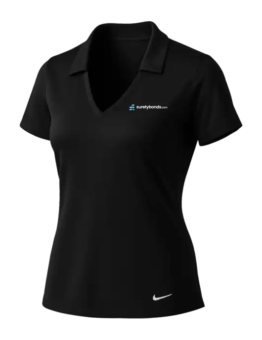 NIKE Black Womens Dri-Fit Vertical Mesh Polo w/SuretyBonds.com Logo