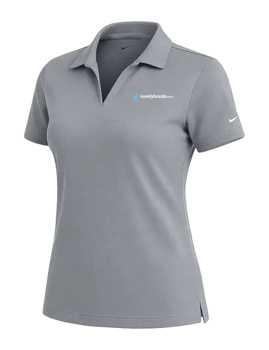 NIKE Medium Grey Womens Dri-Fit Micro Pique Polo w/SuretyBonds.com Logo