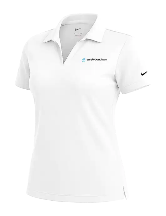 NIKE White Womens Dri-Fit Micro Pique Polo w/SuretyBonds.com Logo