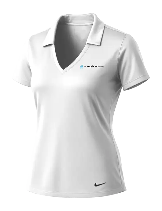 NIKE White Womens Dri-Fit Vertical Mesh Polo w/SuretyBonds.com Logo