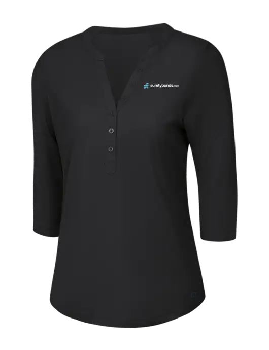 OGIO Blacktop Jewel Henley w/SuretyBonds.com Logo