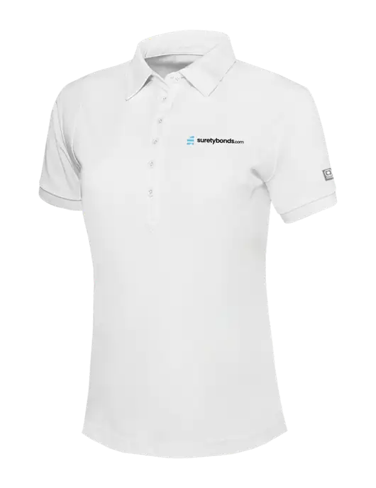 OGIO Womens Bright White Jewel Polo w/SuretyBonds.com Logo