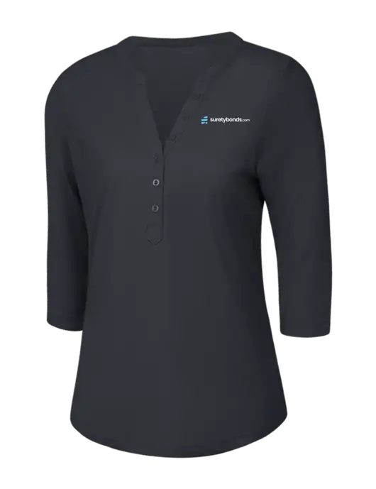 OGIO Charcoal Grey Jewel Henley w/SuretyBonds.com Logo