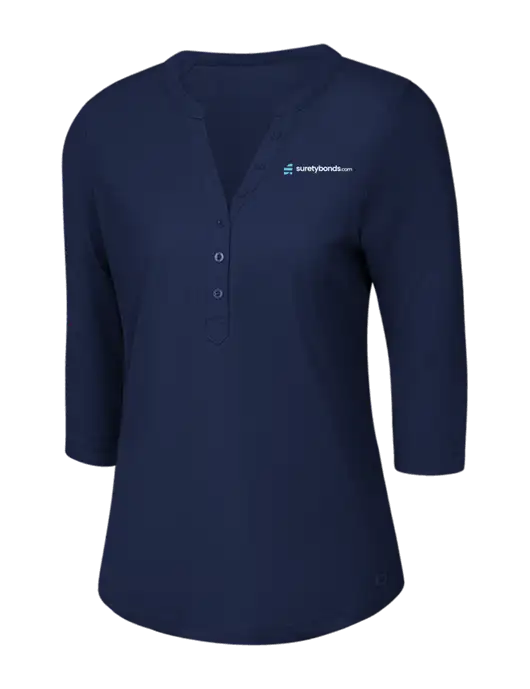OGIO Navy Jewel Henley w/SuretyBonds.com Logo