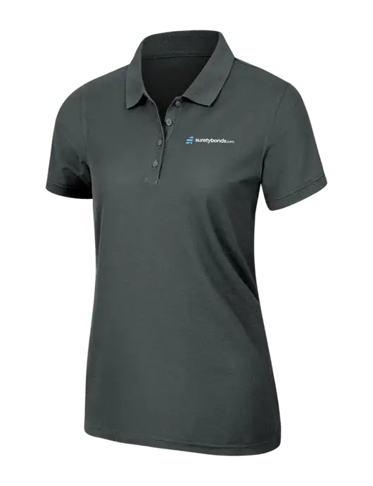 Dark Grey Womens Core Classic Pique Polo w/SuretyBonds.com Logo