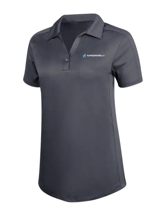 Womens Dark Grey Diamond Jacquard Polo w/SuretyBonds.com Logo