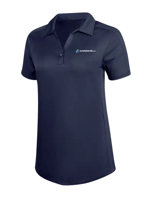 Womens Dark Navy Diamond Jacquard Polo w/SuretyBonds.com Logo