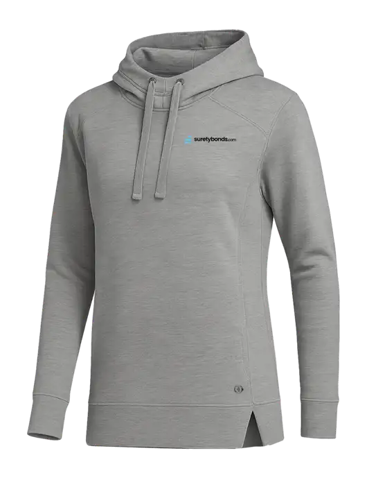OGIO Heather Grey Womens Luuma Pullover Fleece Hoodie w/SuretyBonds.com Logo