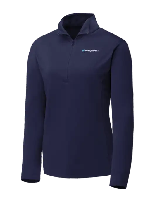 Navy Womens Posicharge Competitor ¼ Zip Pullover w/SuretyBonds.com Logo