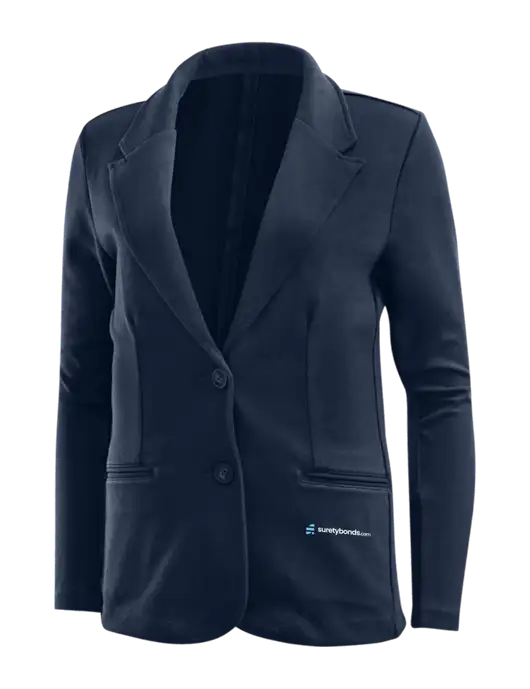 Deep Navy Womens Knit Blazer w/SuretyBonds.com Logo