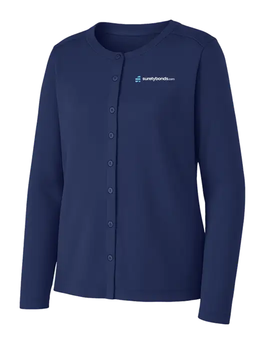 Dress Blue Navy Womens Concept Stretch Button-Front Cardigan Sweater w/SuretyBonds.com Logo
