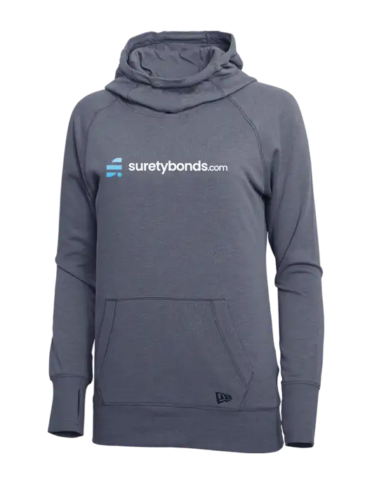 New Era True Navy Heather Womens Tri-Blend Fleece Pullover Hoodie w/SuretyBonds.com Logo