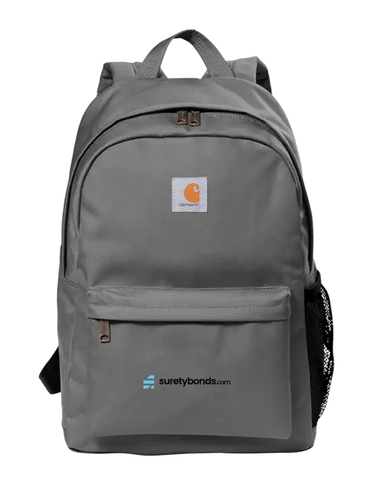 Carhartt Grey Canvas Backpack w/SuretyBonds.com Logo