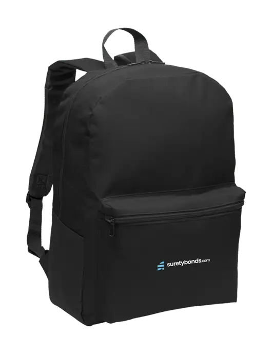 Casual Black Lightweight Laptop Backpack w/SuretyBonds.com Logo