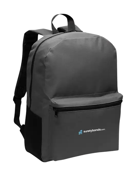Casual Dark Charcoal Lightweight Laptop Backpack w/SuretyBonds.com Logo