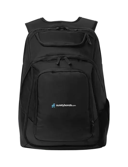 Executive Black Laptop Backpack w/SuretyBonds.com Logo