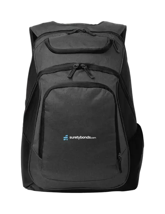 Executive Graphite Heather/Black Laptop Backpack w/SuretyBonds.com Logo